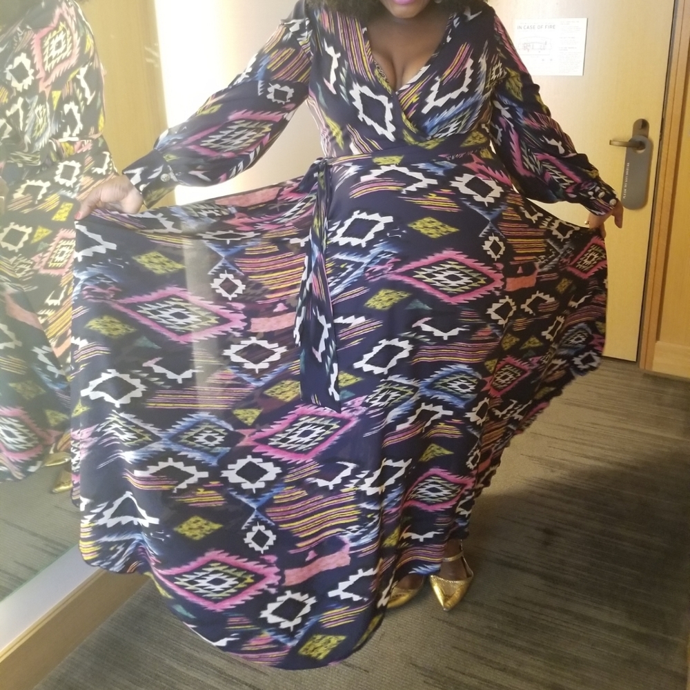 Colorful Geometric Maxi Dress - Picture 2 of 2